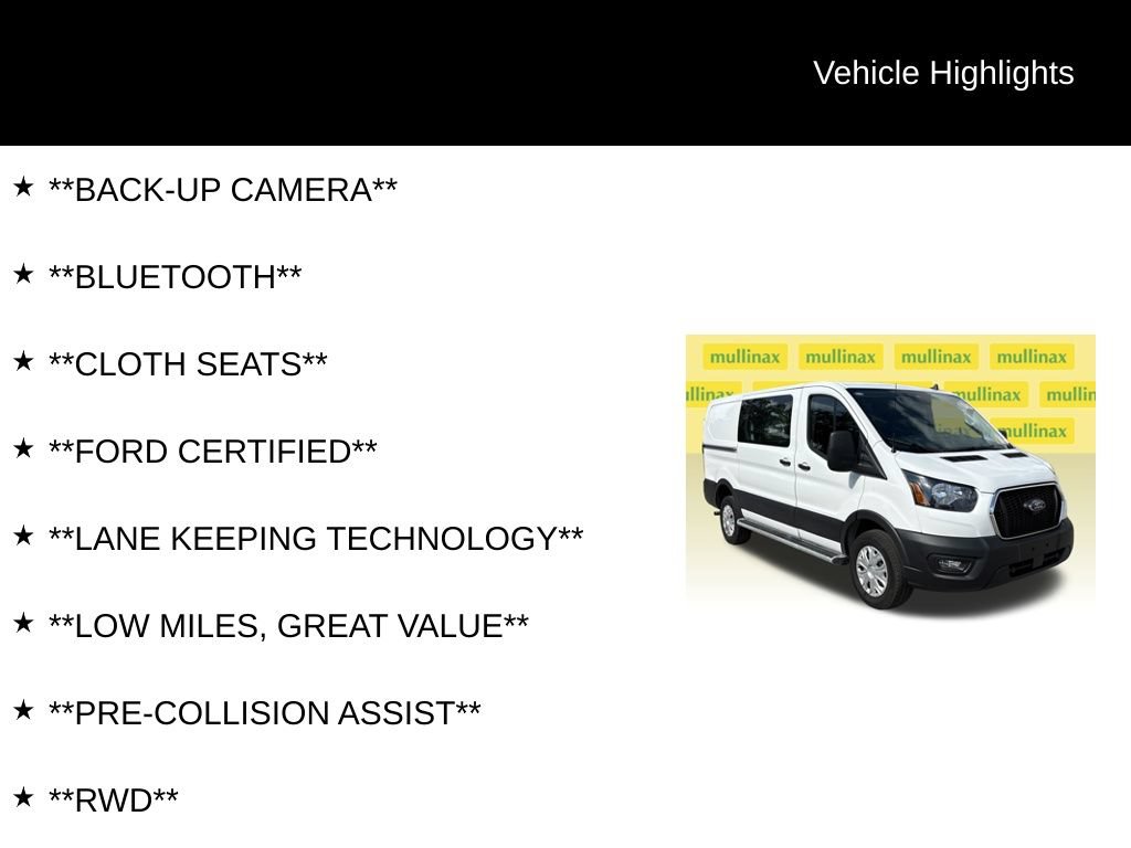 Certified 2025 Ford Transit 250 Low Roof w/ Exterior Upgrade Package RWD image 13