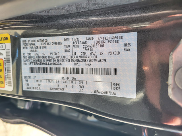 Certified 2020 Ford Ranger Lariat w/ Equipment Group 501A Mid image 26