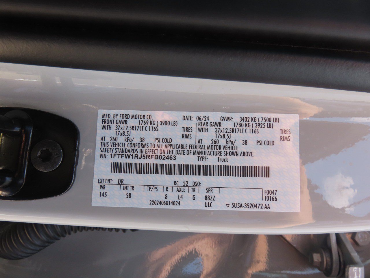 Certified 2024 Ford F150 Raptor w/ Equipment Group 803A Raptor R AWD/4WD image 28