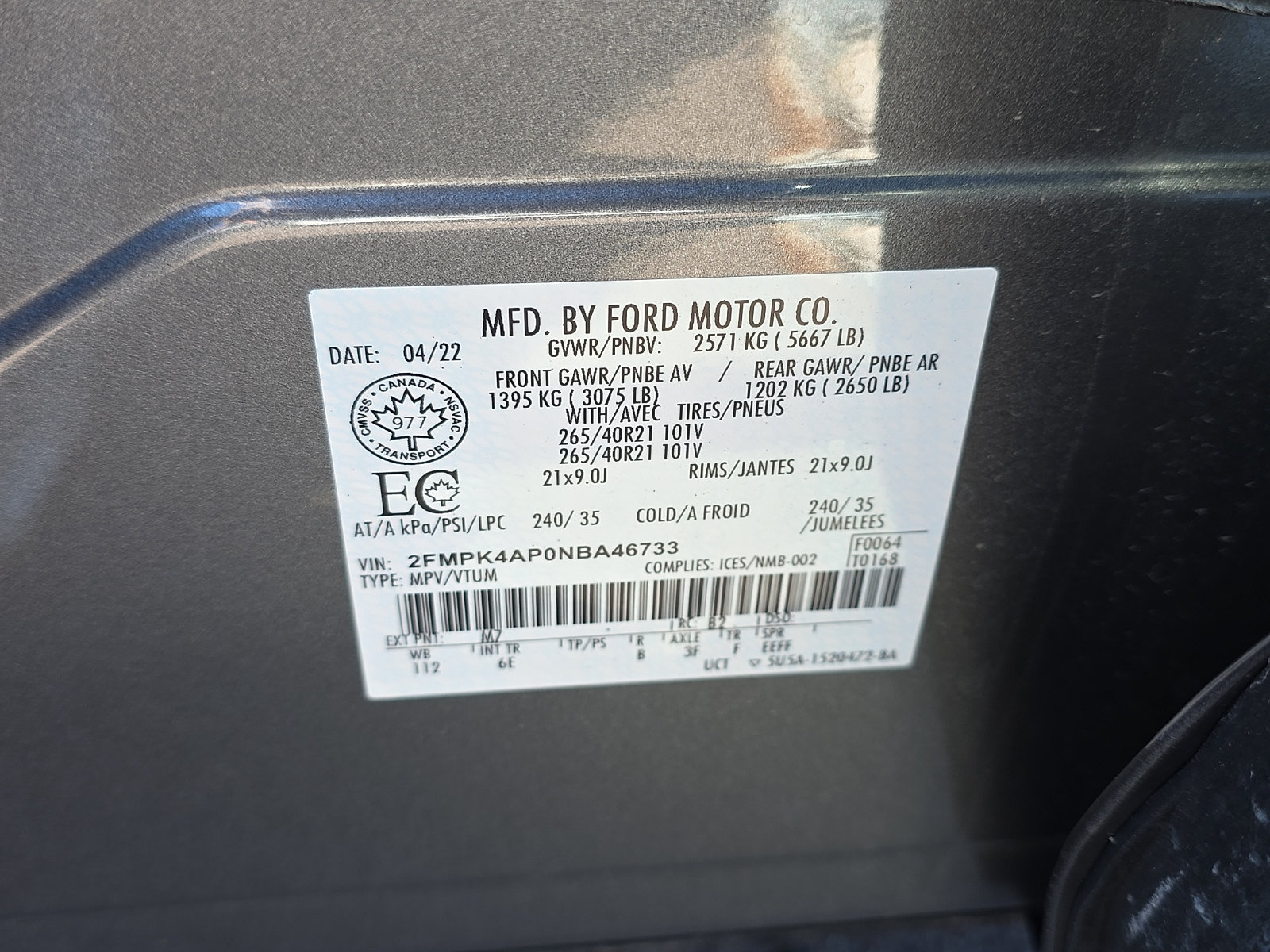Certified 2022 Ford Edge ST w/ Equipment Group 401A AWD/4WD image 27