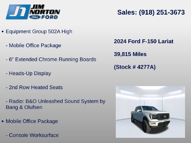 Certified 2024 Ford F150 Lariat w/ Equipment Group 502A High AWD/4WD image 8