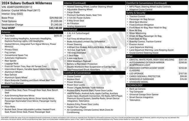 Used 2024 Subaru Outback Wilderness image 37