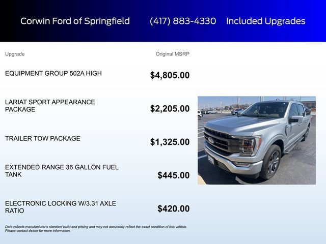 Certified 2023 Ford F150 Lariat w/ Equipment Group 502A High image 6