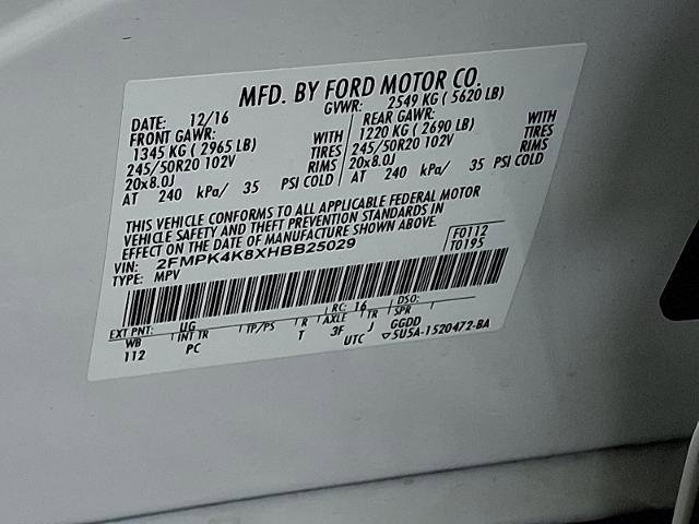 Certified 2017 Ford Edge Titanium w/ Equipment Group 302A image 27