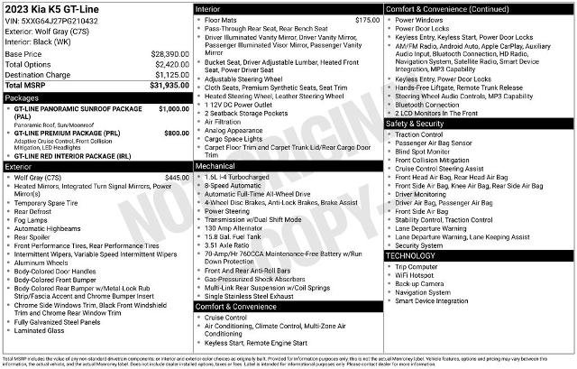 Used 2023 Kia K5 GT-Line AWD/4WD image 3