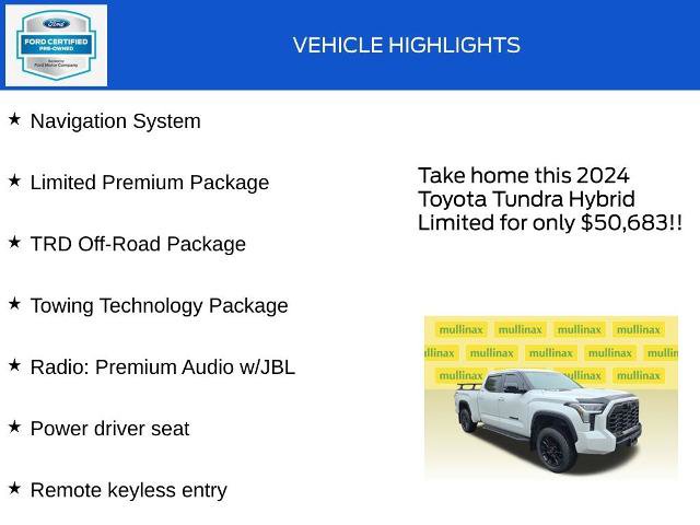Used 2024 Toyota Tundra Limited w/ TRD Off-Road Package AWD/4WD image 18