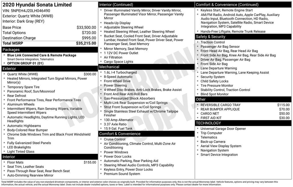 Used 2020 Hyundai Sonata Limited FWD image 5
