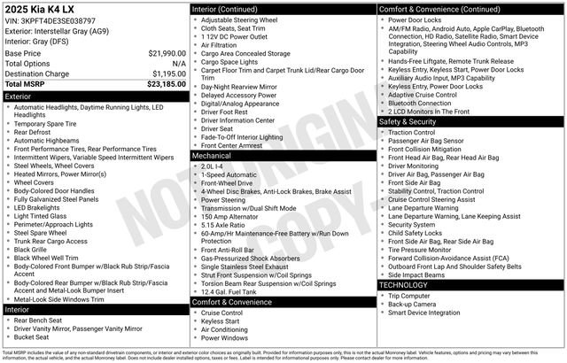 Used 2025 Kia K4 FWD image 4