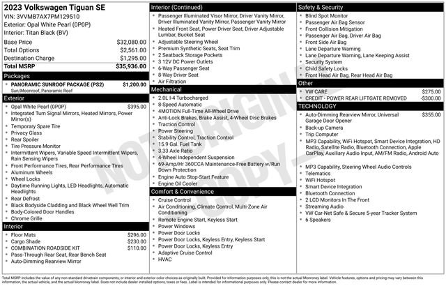Used 2023 Volkswagen Tiguan SE w/ Panoramic Sunroof Package AWD/4WD image 39