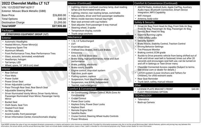 Used 2022 Chevrolet Malibu LT image 35