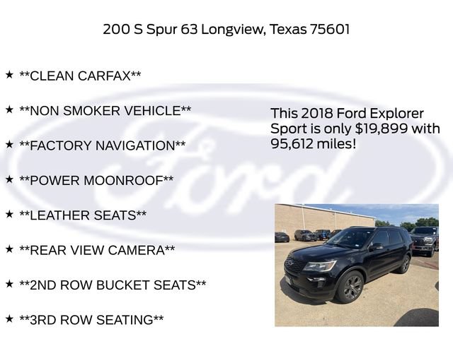 Certified 2018 Ford Explorer Sport w/ Equipment Group 401A AWD/4WD image 6