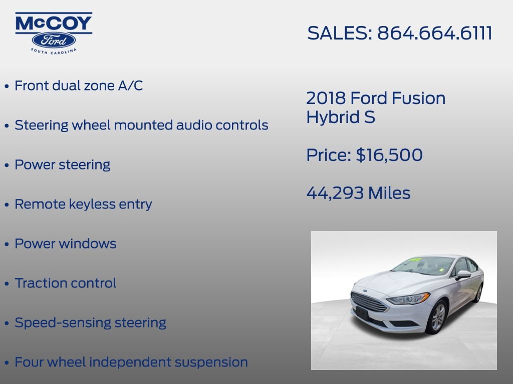Certified 2018 Ford Fusion S FWD image 12