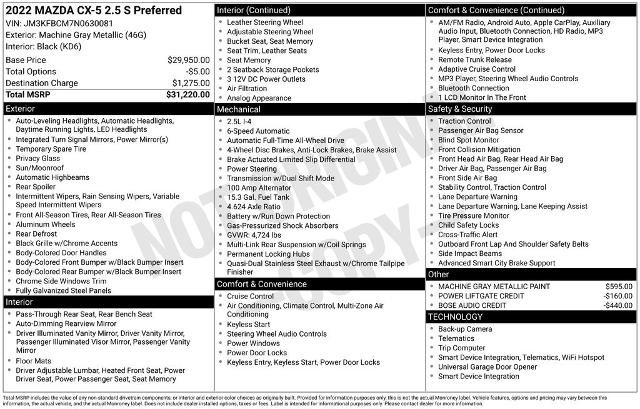 Used 2022 MAZDA CX-5 AWD 2.5 S w/ Preferred Package image 36