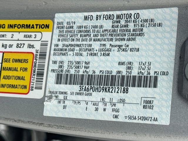 Certified 2019 Ford Fusion SE FWD image 23