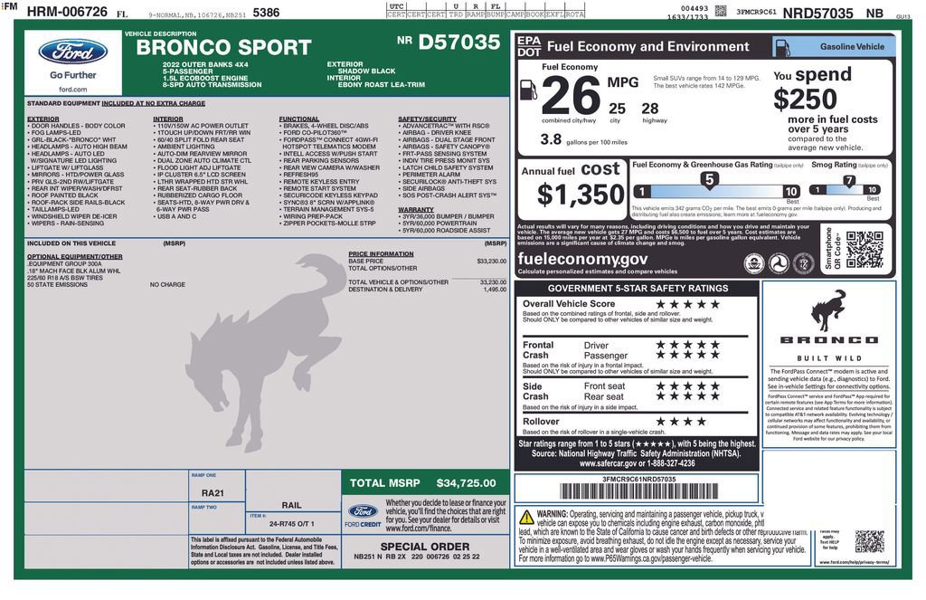 Certified 2022 Ford Bronco Sport Outer Banks image 8