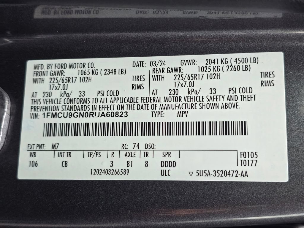 Certified 2024 Ford Escape Active AWD/4WD image 33