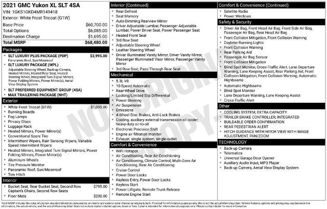 Used 2021 GMC Yukon XL SLT w/ SLT Luxury Plus Package image 8