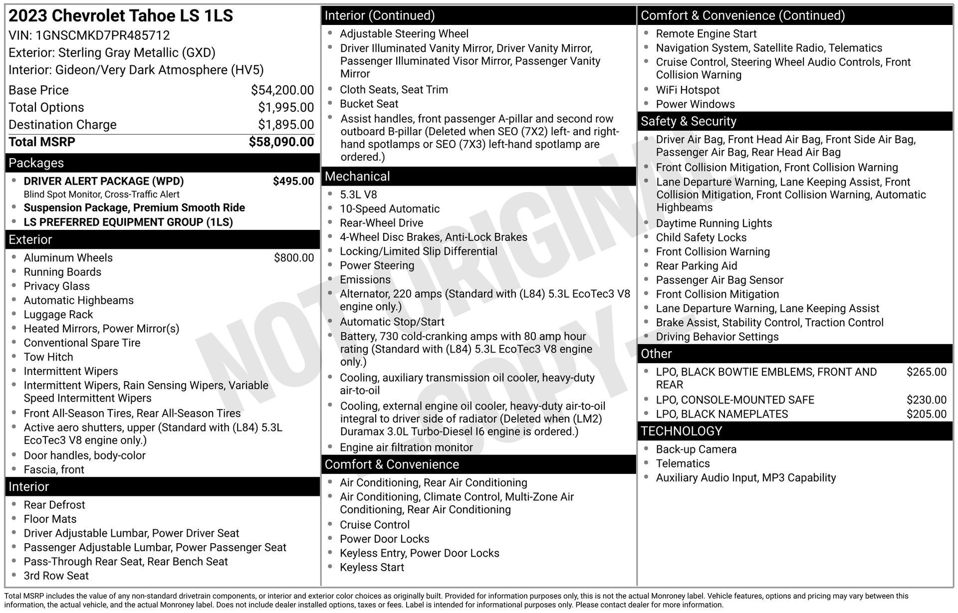 Used 2023 Chevrolet Tahoe LS w/ Driver Alert Package RWD image 18