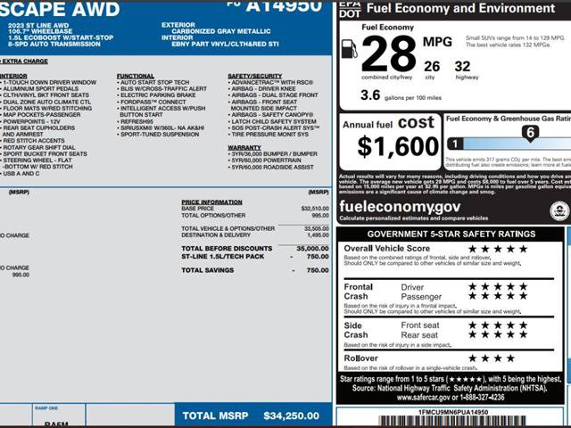Certified 2023 Ford Escape ST-Line w/ Tech Pack #1 AWD/4WD image 5