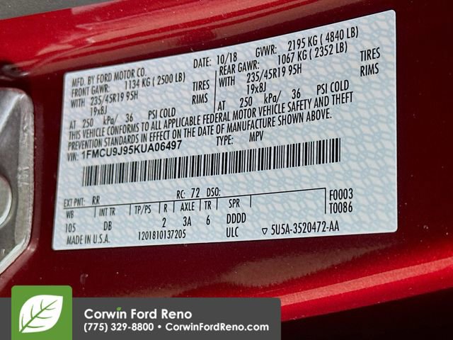 Certified 2019 Ford Escape Titanium AWD/4WD image 34