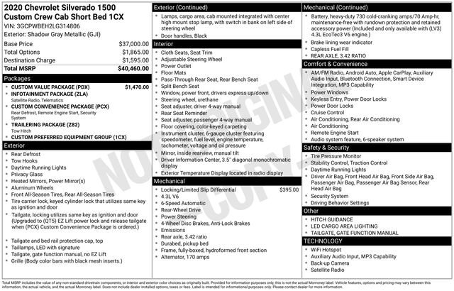 Used 2020 Chevrolet Silverado 1500 Custom w/ Custom Value Package RWD image 6