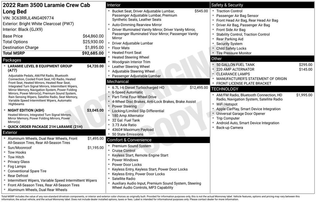 Used 2022 RAM 3500 Laramie AWD/4WD image 3