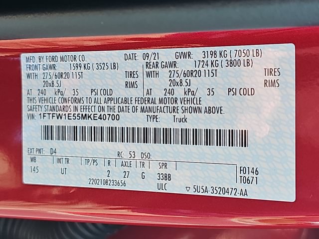 Certified 2021 Ford F150 XLT w/ Equipment Group 302A High AWD/4WD image 36