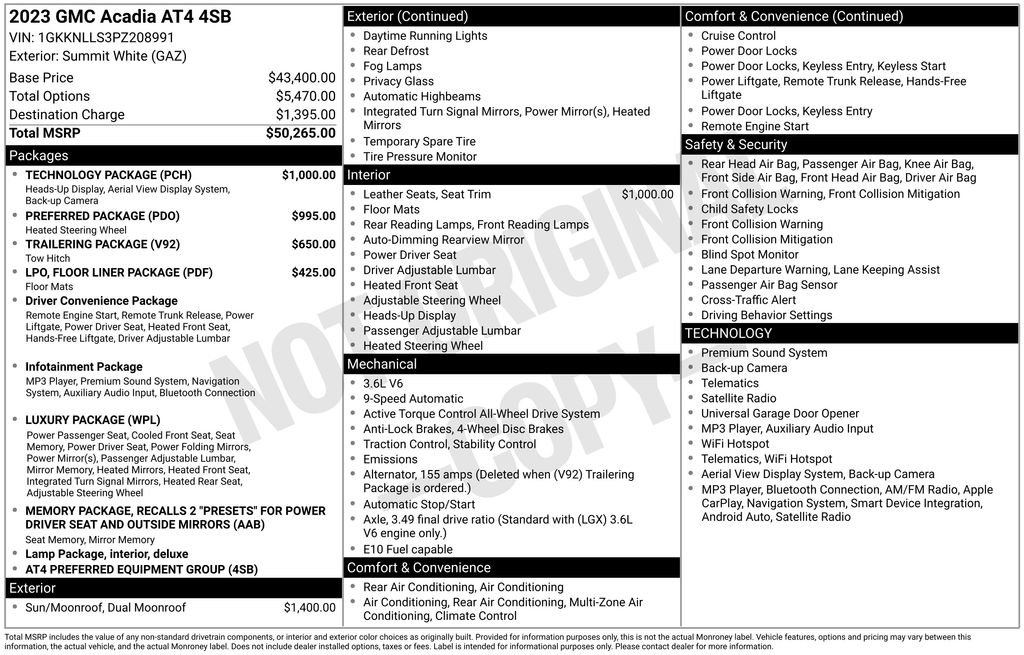 Used 2023 GMC Acadia AT4 w/ Technology Package AWD/4WD image 27