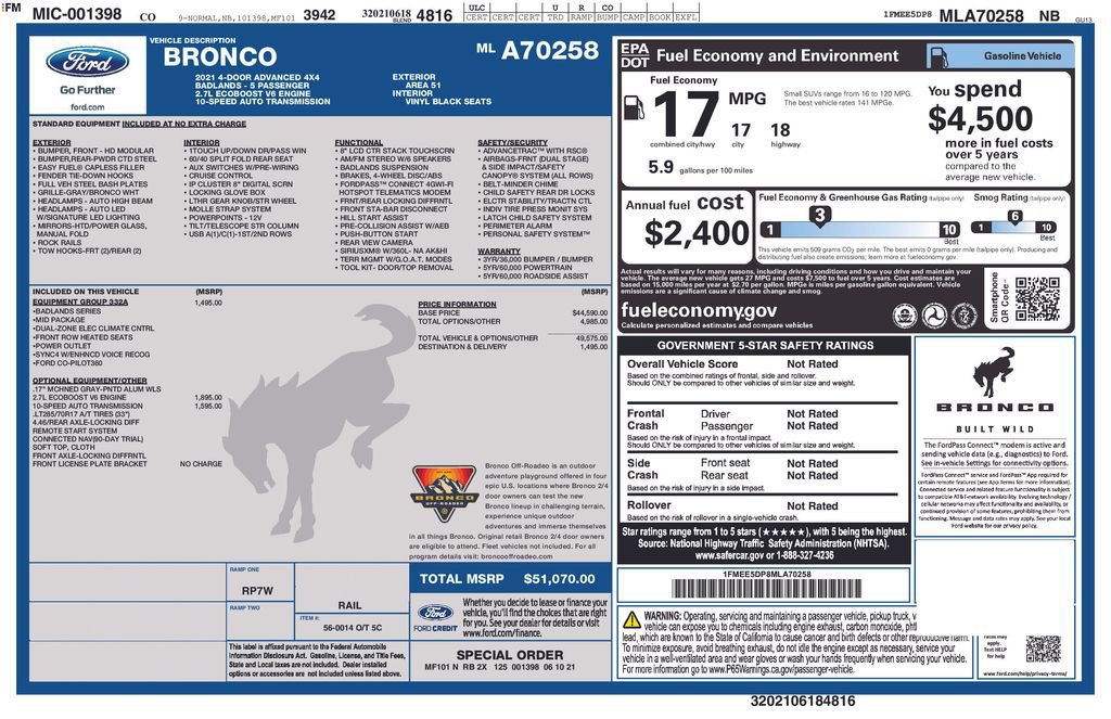 Certified 2021 Ford Bronco Badlands image 37