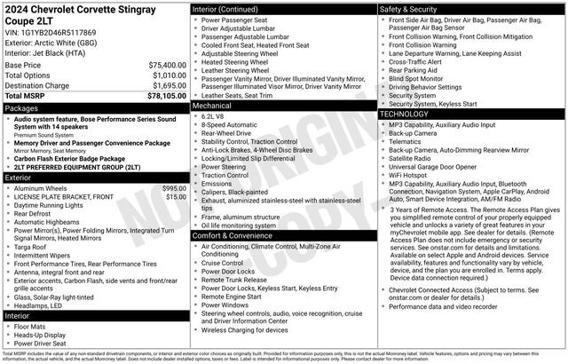 Used 2024 Chevrolet Corvette Stingray Preferred Cpe w/ 2LT RWD image 9