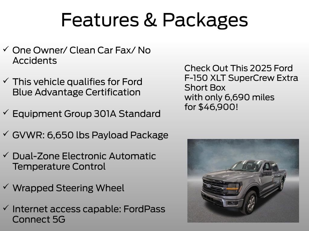 Certified 2025 Ford F150 XLT w/ Equipment Group 301A Standard AWD/4WD image 4