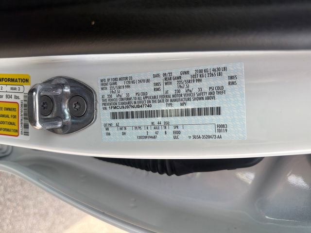 Certified 2022 Ford Escape Titanium w/ Titanium Elite Package AWD/4WD image 31