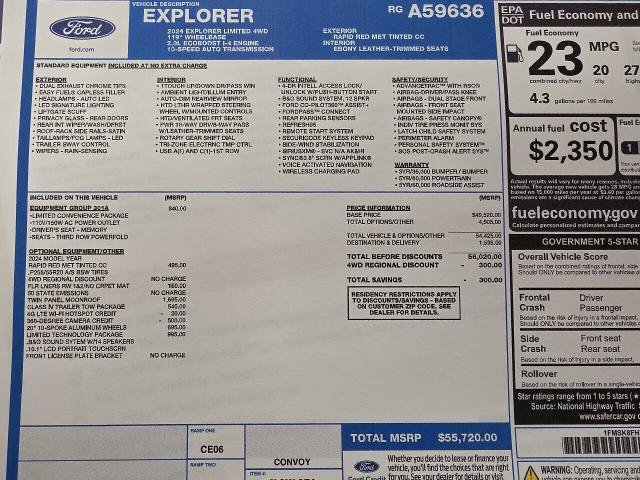 Certified 2024 Ford Explorer Limited w/ Limited Technology Package AWD/4WD image 36