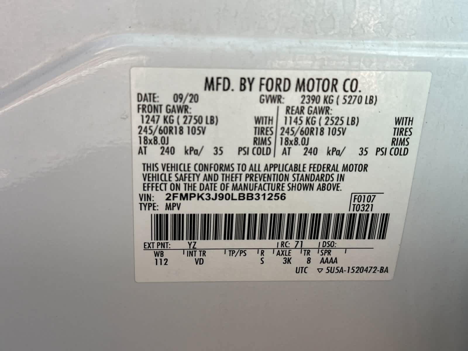 Certified 2020 Ford Edge SEL w/ Convenience Package FWD image 28