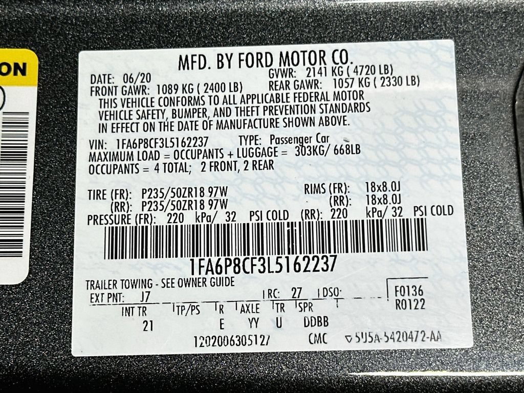 Certified 2020 Ford Mustang GT w/ Equipment Group 301A RWD image 24
