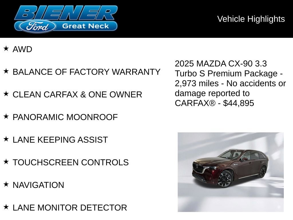 Used 2025 MAZDA CX-90 3.3 Turbo S w/ Premium Package AWD/4WD image 9