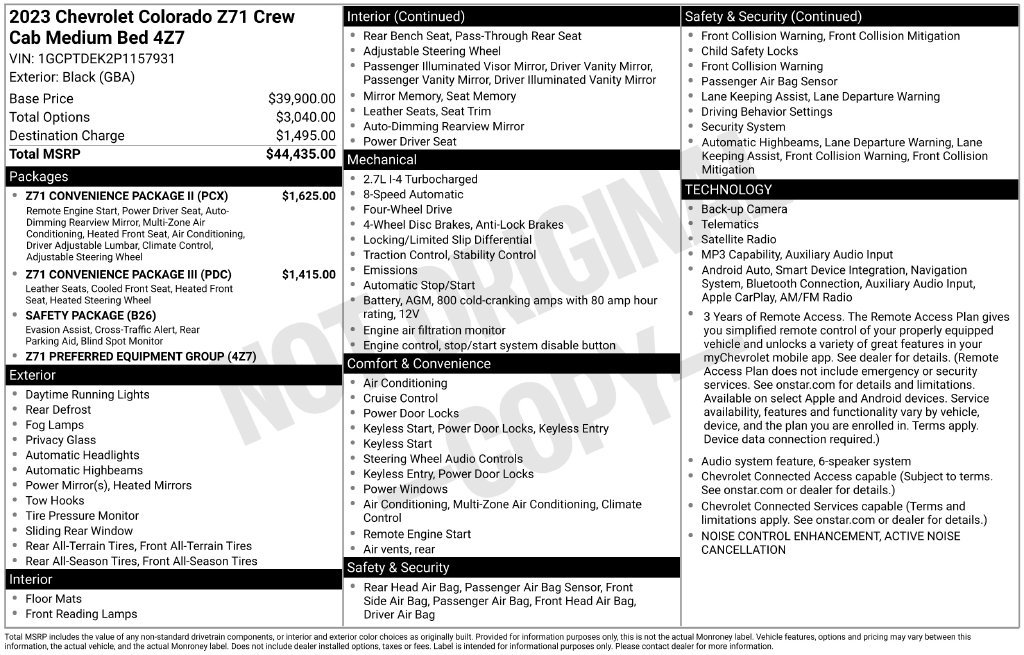 Used 2023 Chevrolet Colorado Z71 w/ Z71 Convenience Package 2 AWD/4WD image 25