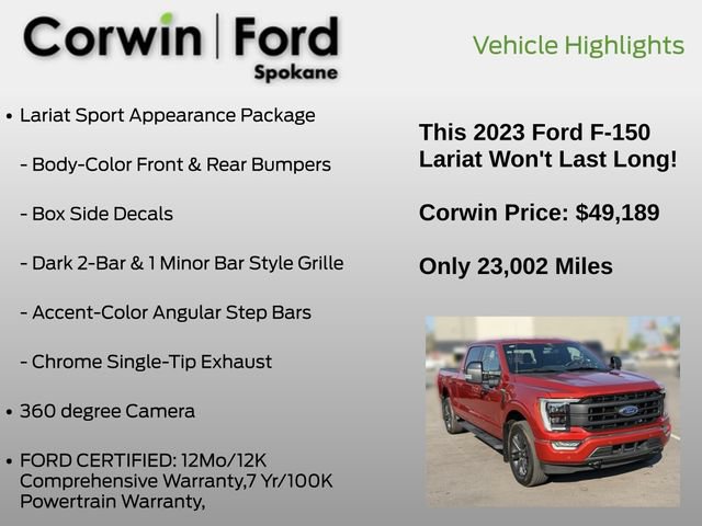 Certified 2023 Ford F150 Lariat w/ Equipment Group 502A High AWD/4WD image 25