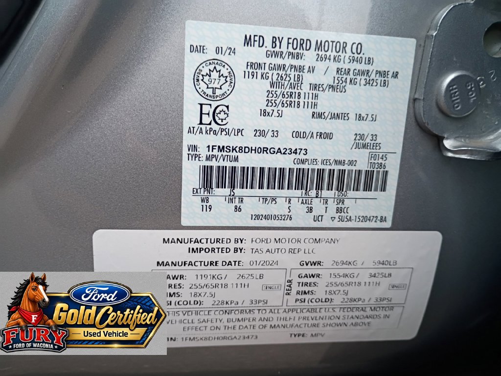 Certified 2024 Ford Explorer XLT AWD/4WD image 28