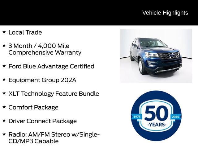 Certified 2017 Ford Explorer XLT w/ Equipment Group 202A AWD/4WD image 6