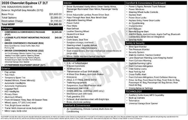 Used 2020 Chevrolet Equinox LT AWD/4WD image 4