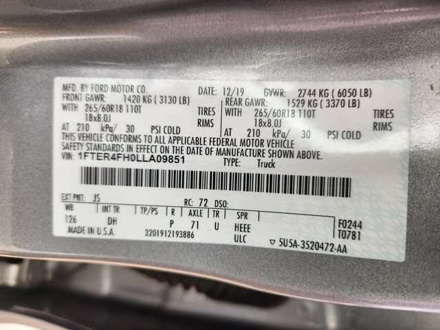 Certified 2020 Ford Ranger Lariat w/ Technology Package AWD/4WD image 28
