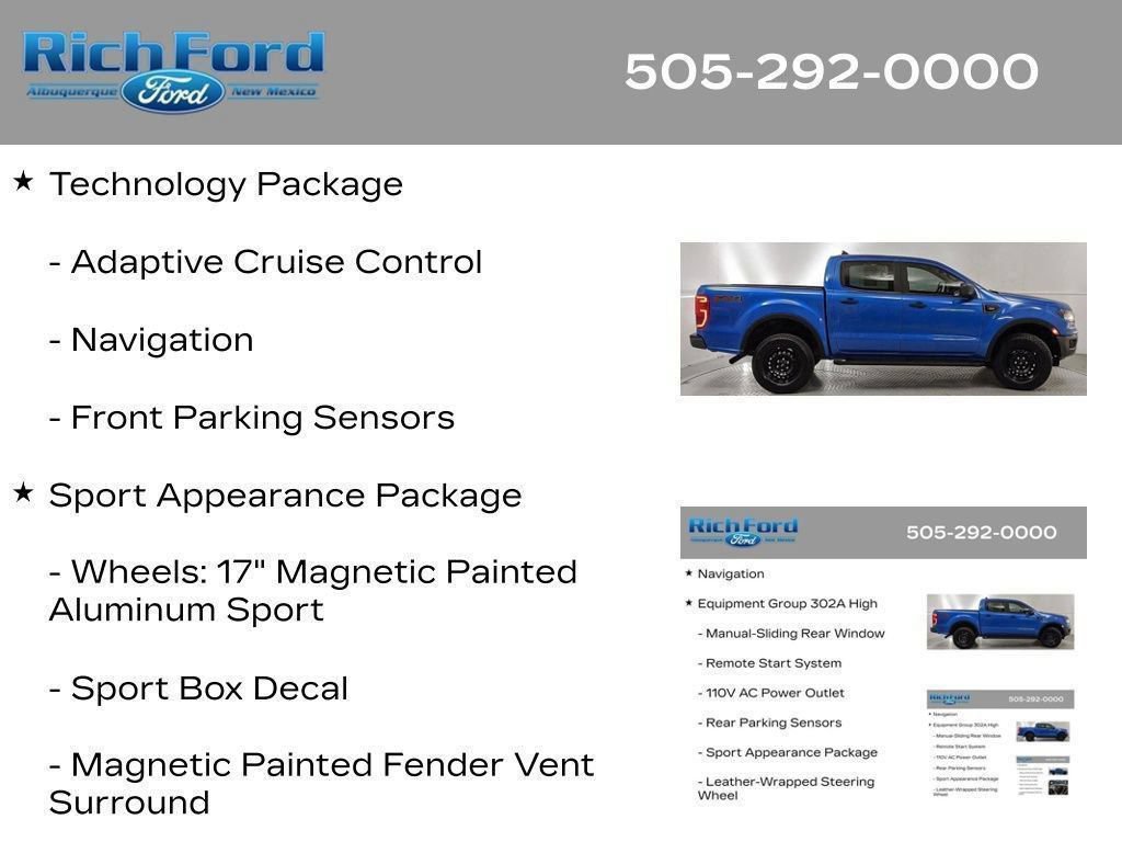 Certified 2023 Ford Ranger XLT w/ Equipment Group 302A High AWD/4WD image 89