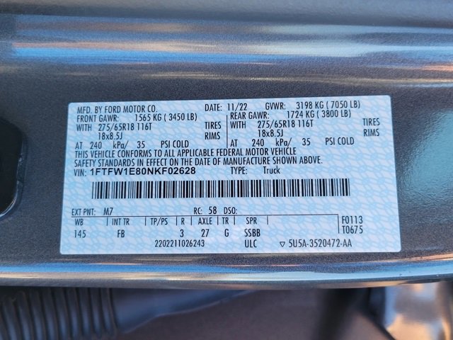 Certified 2022 Ford F150 XLT w/ Equipment Group 302A High image 17