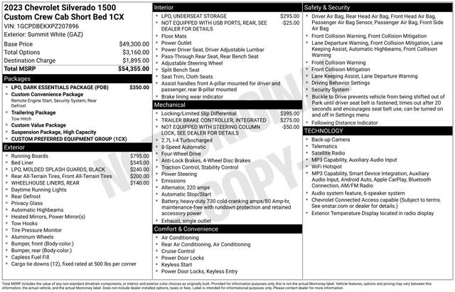 Used 2023 Chevrolet Silverado 1500 Custom w/ LPO, Dark Essentials Package AWD/4WD image 34