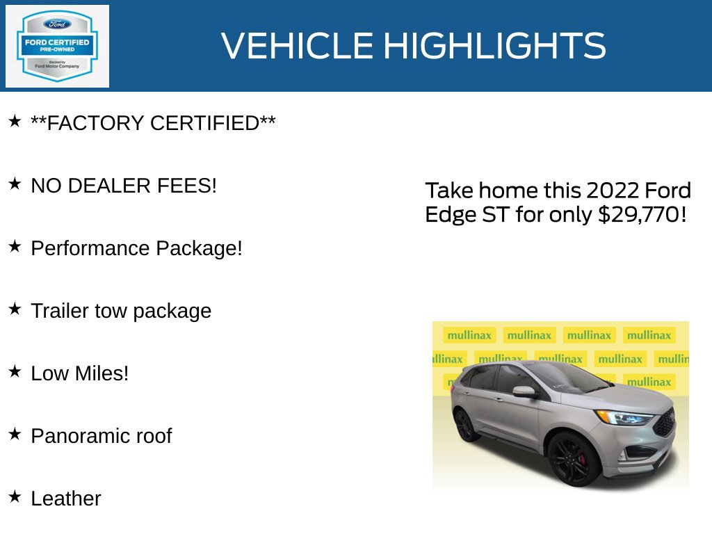 Certified 2022 Ford Edge ST w/ Equipment Group 401A AWD/4WD image 12