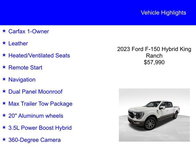 Certified 2023 Ford F150 King Ranch w/ Equipment Group 601A High AWD/4WD image 3