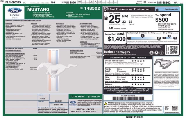 Certified 2022 Ford Mustang Coupe w/ Black Accent Package RWD image 2