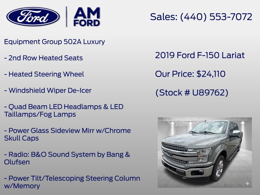 Certified 2019 Ford F150 Lariat w/ Equipment Group 502A Luxury AWD/4WD image 13