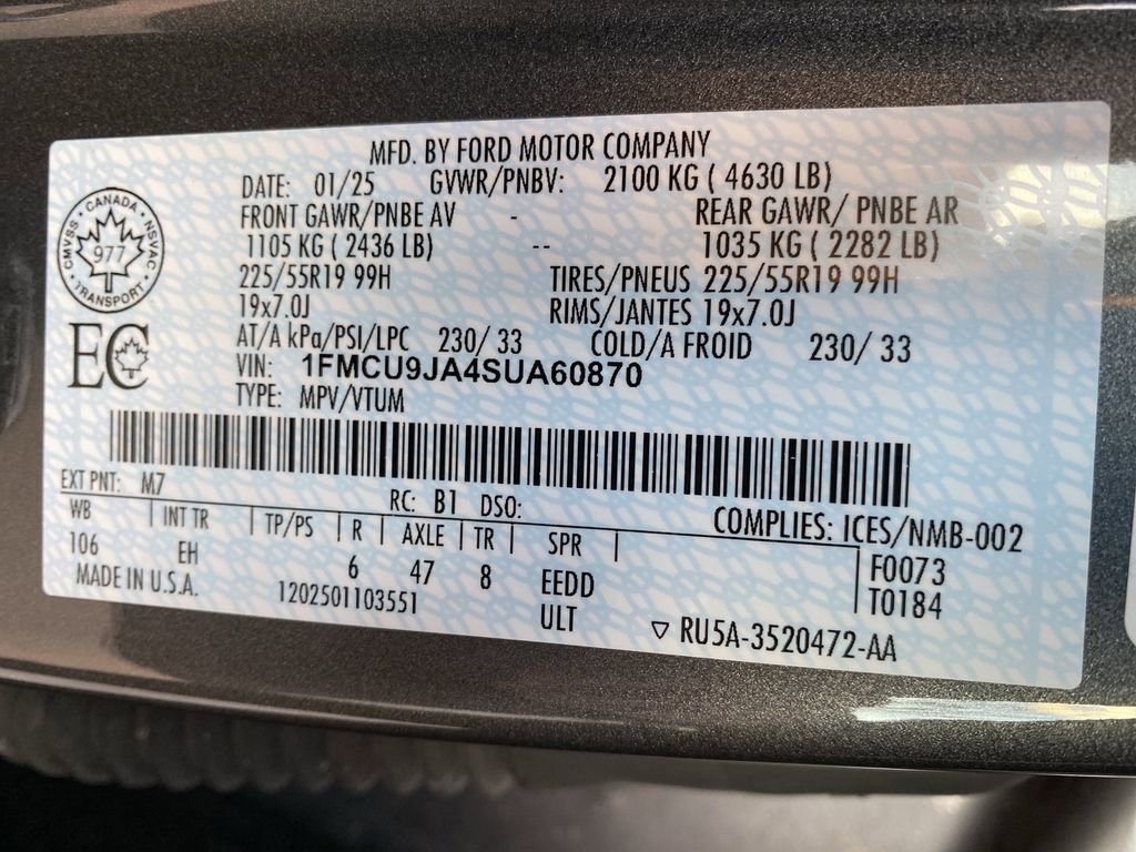 Certified 2025 Ford Escape Platinum image 47